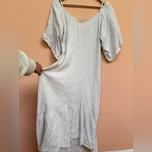 Elegant Ivory 100% Linen Dress